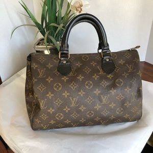 Louis Vuitton Monogram Canvas Speedy 30 Handbag - Brown